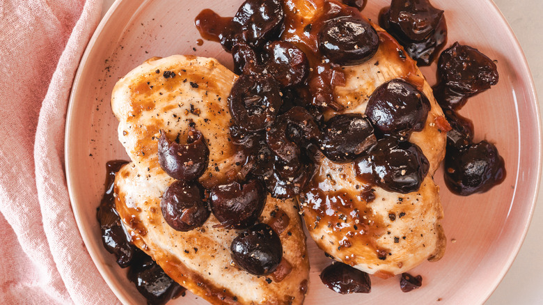 chicken with cherry balsamic sauce