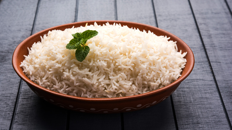 cooked basmati rice in bowl