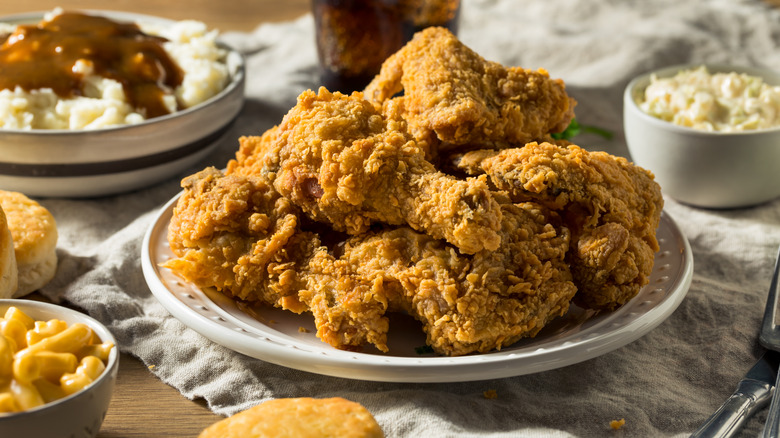 southern fried chicken with sides