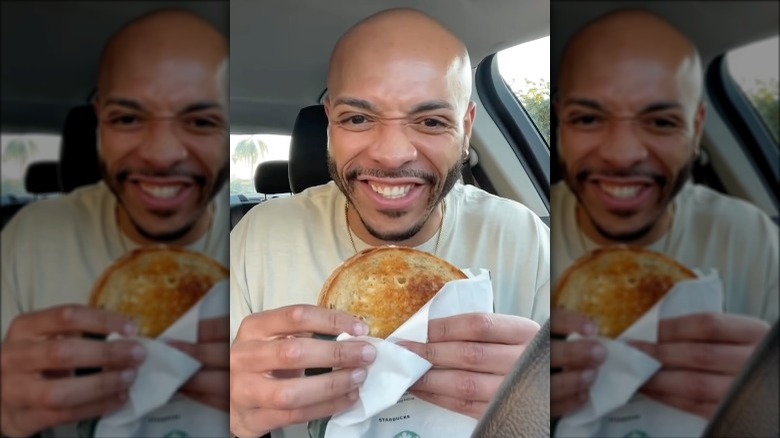 lavelle enjoys a starbucks grilled cheese