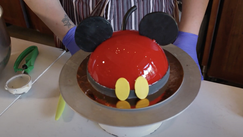 completed mickey mouse dome cake