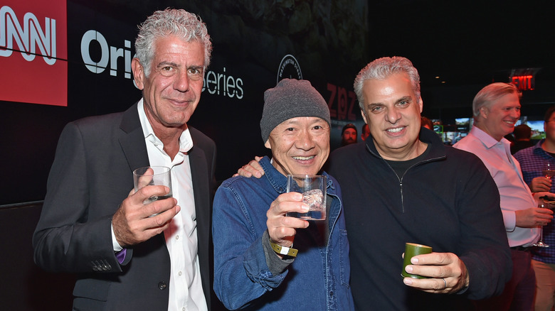 Anthony Bourdain, Chef Masa, Eric Ripart offer a cheers