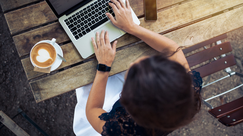 Woman at coffee shop