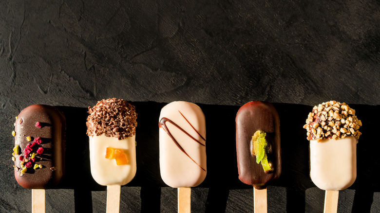 decorated chocolate ice pops