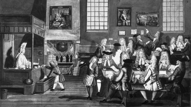 drinking coffee in 17th century