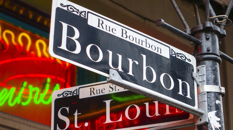 Bourbon Street sign, New Orleans