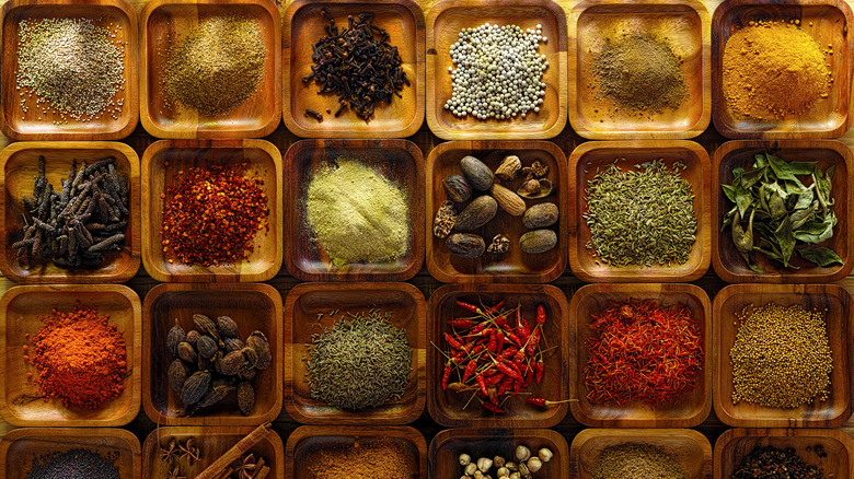 variety of curry spices