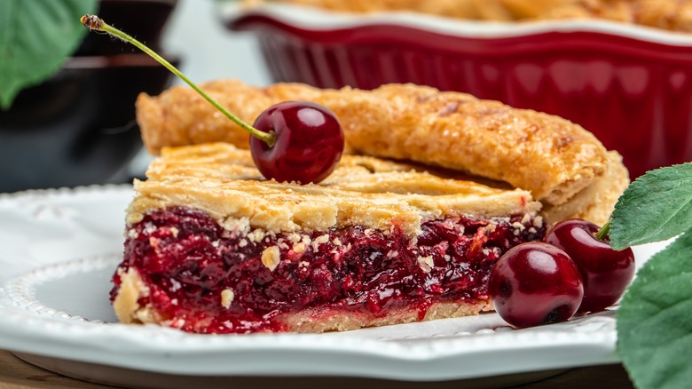 Slice of cherry pie