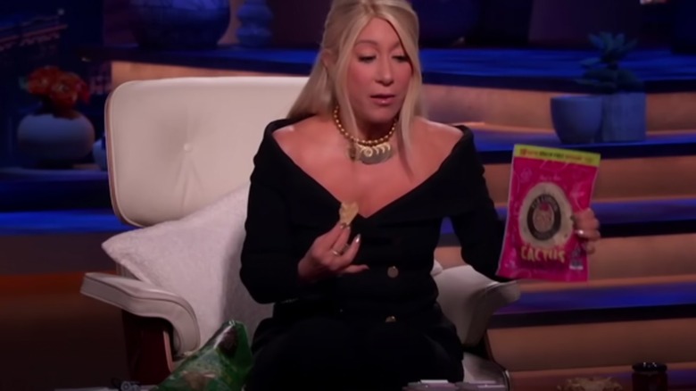 Lori Grenier eating tortilla chip