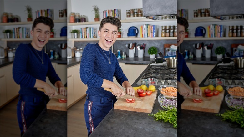 Eitan Bernath cooking at home