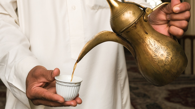 Arabian coffee being poured