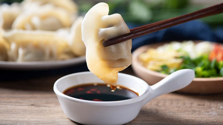 dumplings with dipping sauce