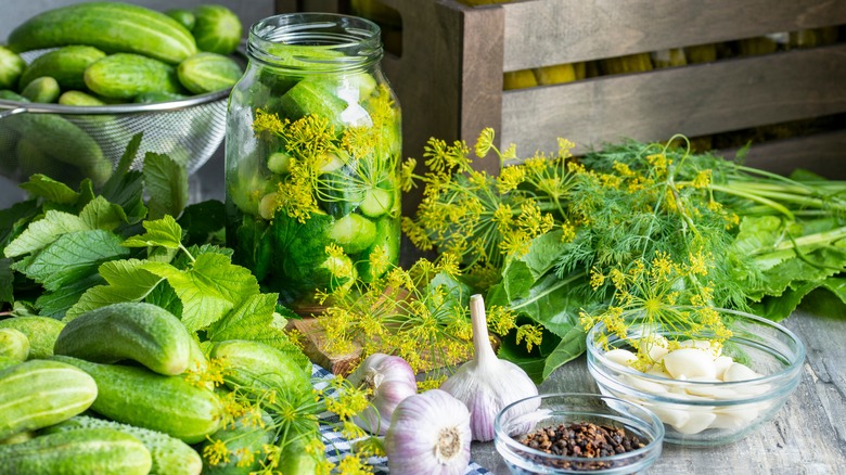 Ingredients for making pickles