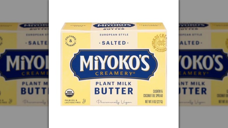 Miyoko's plant milk butter package on white