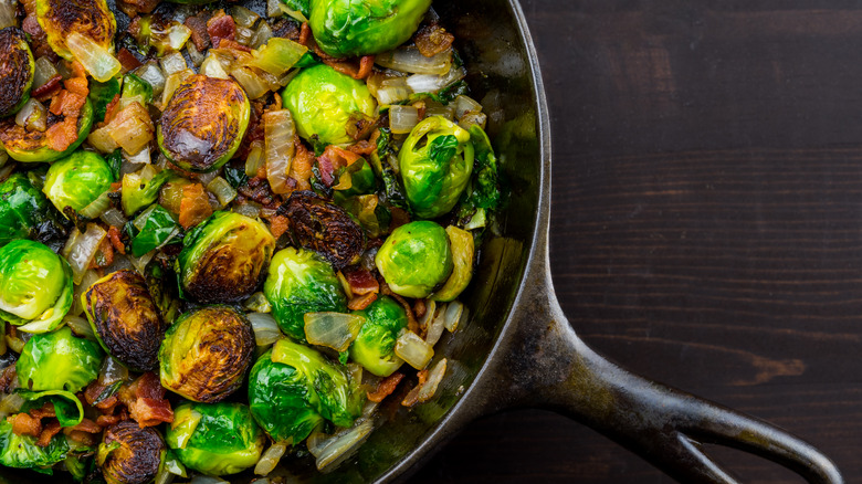 Brussels sprouts in cast iron