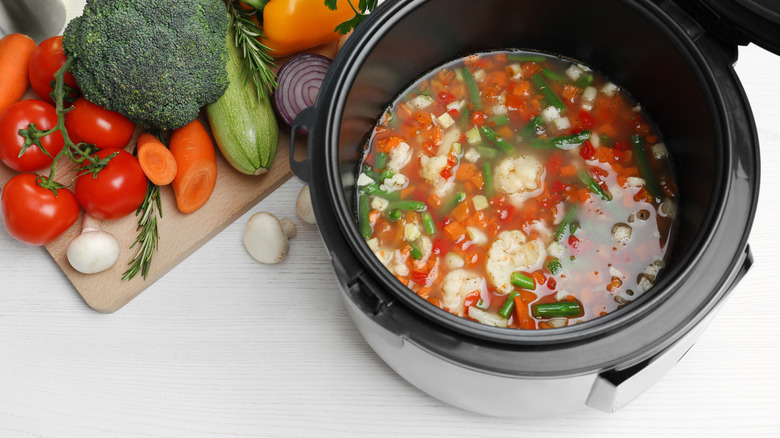 Vegetables in pressure cooker