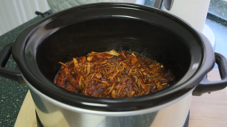 slow cooker with chicken