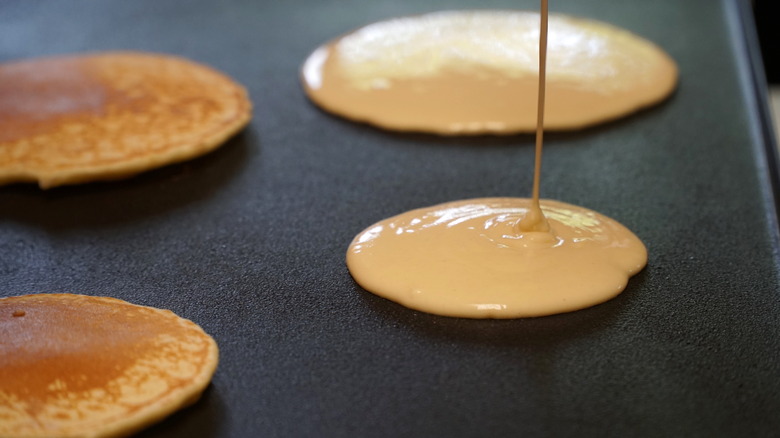 Pancakes on a griddle