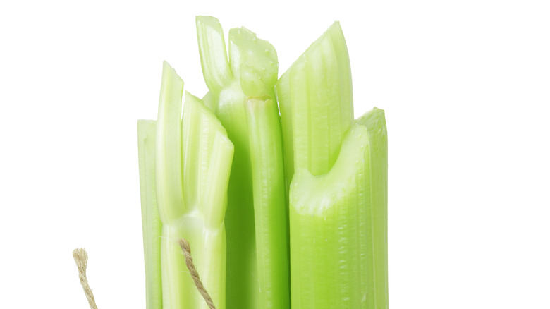 Celery stalks with visible strings