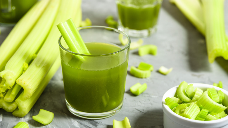 Glass of celery juice