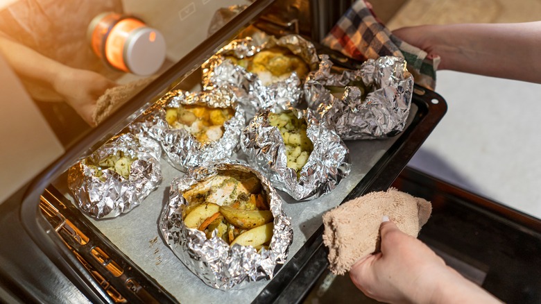 Vegetables roasted in an oven