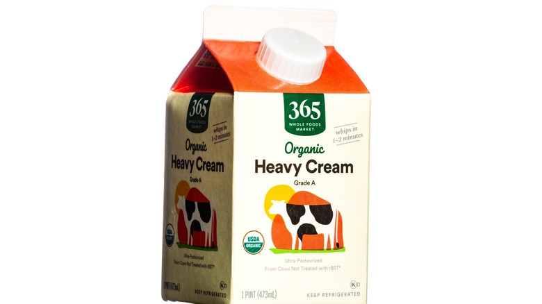 a carton of heavy cream