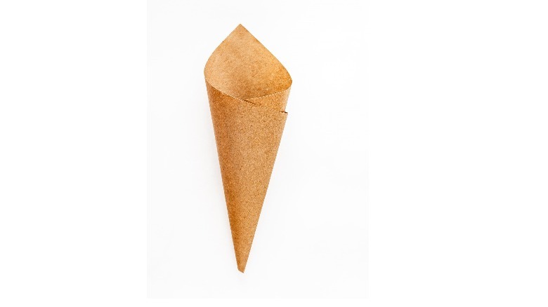 Parchment cone on white background