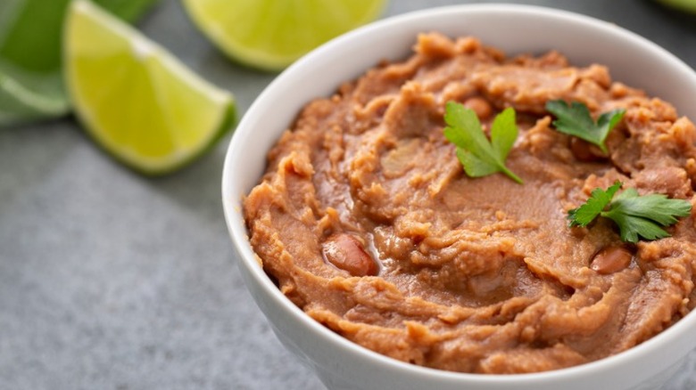 Bowl of refried beans