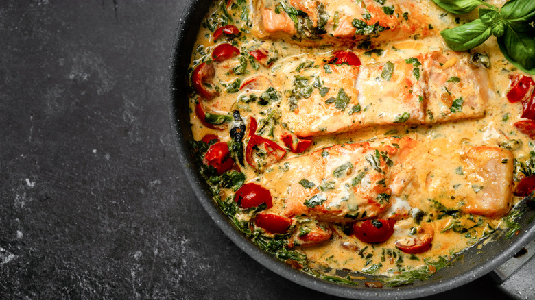 Creamy tuscan salmon dish