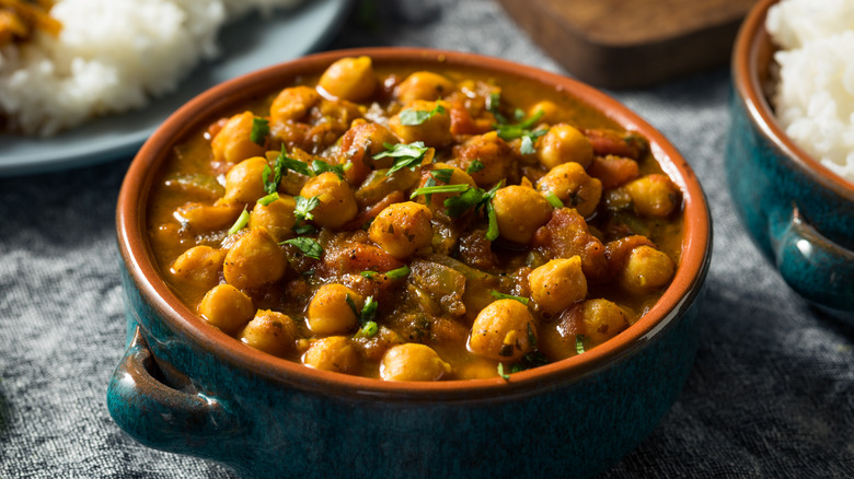 Chana masala in a pot