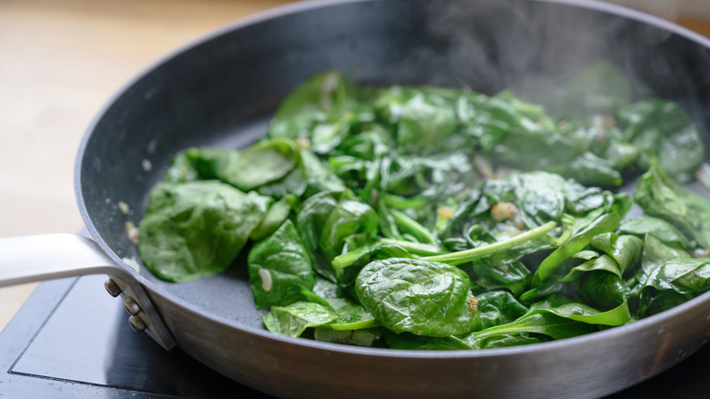 Spinach in pan