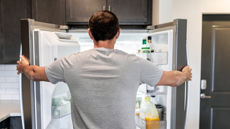 Person looking into fridge