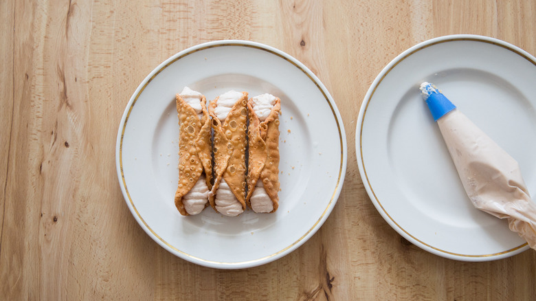 homemade cannoli on plate