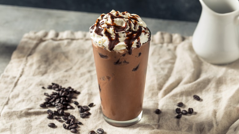 Whipped cream chocolate drink 