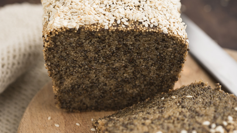 amaranth and chia loaf sliced