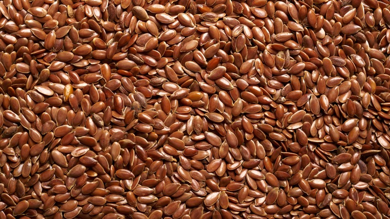 close-up of flax seeds