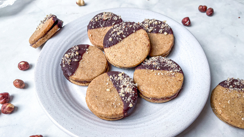 hazelnut Nutella cookies on plate