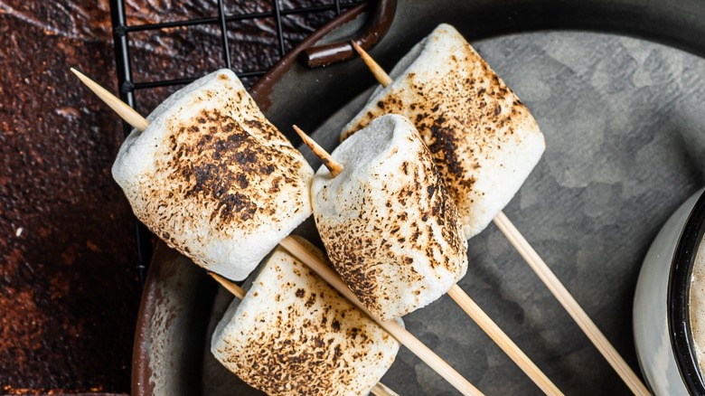 toasted marshmallows on plate