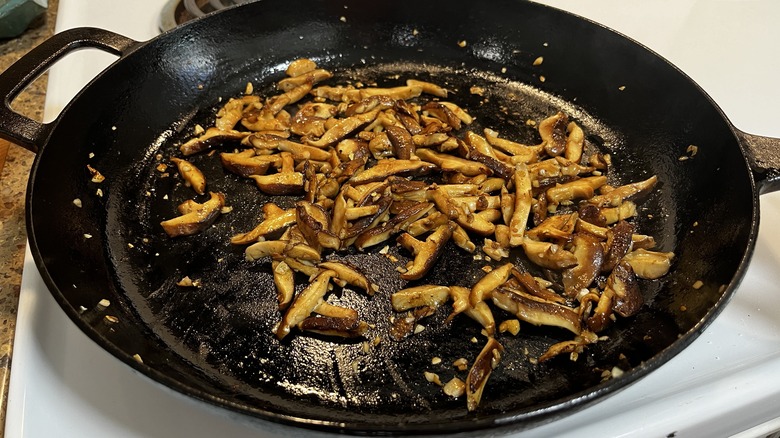 fried mushrooms in pan