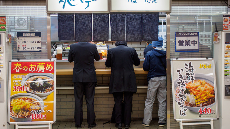 eki soba eatery at train station