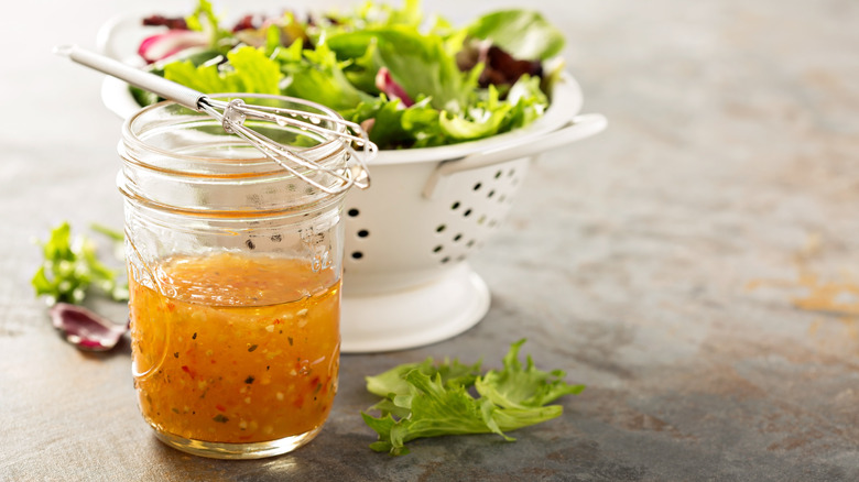 jar of vinaigrette