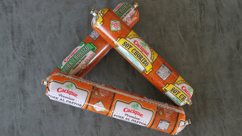 Trio of Cacique chorizo products