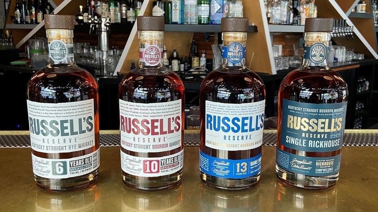 bottles of Russell's Reserve bourbon