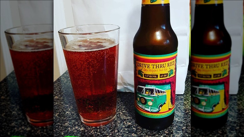 Drive Thru Red Ale bottle and glass