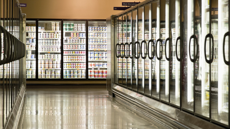 Frozen Aisle at Grocery Store