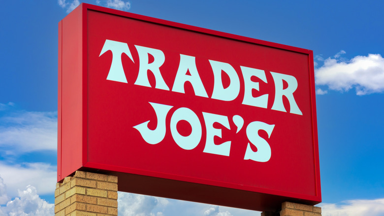 Trader Joe's store sign with sky in background