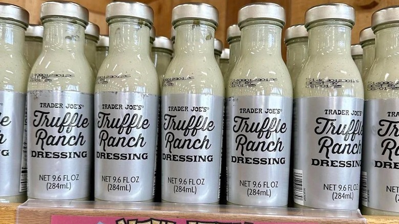 Row of truffle ranch dressing in Trade Joe's 