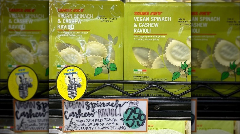 The Trader Joe's vegan spinach and cashew ravioli