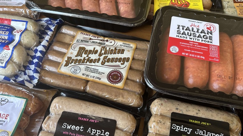 assorted Trader Joe's sausages