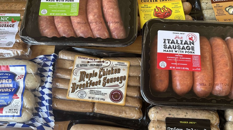 variety of Trader Joe's sausages